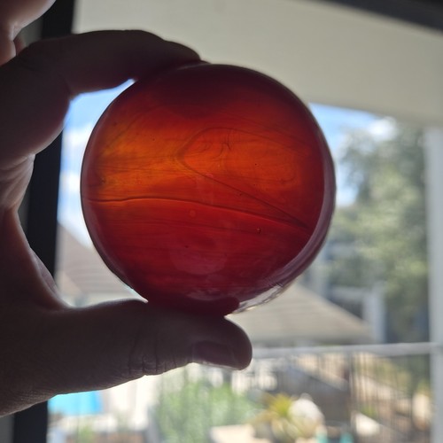Cranberry glass fishing float - cranberry,
